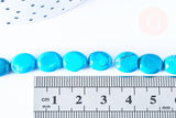 EP Perle Howlite ovale teintée turquoise naturelle 11mm,perle pierre howlite naturelle ,le fil de 40cm