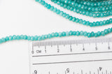 EP Perle abacus jade teinté bleu turquoise 4x2mm,fil de 38,35 cm G4710