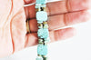 EP Perle carrée en turquoise naturelle 12x4mm, le fil-G1119