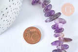 Perle chips amethyste violett 10-30mm, x1 de 39cm G5393