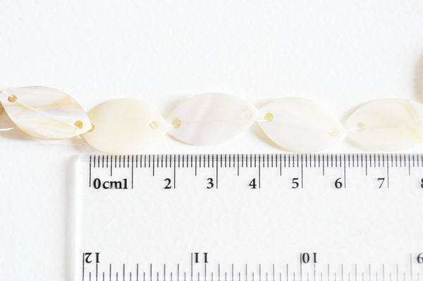 EP Perle connecteur ovale nacre blanche-beige naturelle, nacre carré,nacre naturelle, coquillage marron, 23-34mm,x5 G5137