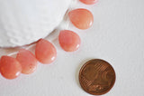 EP Perle goutte jadeite orange facetté,jadeite naturel,perle jadeite,perle pierre,pierre précieuse, 15mm,x5-G2096