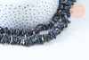 EP-Perle keshi naturelle noire 4-13mm, x1 fil de 90 perles (G6175)