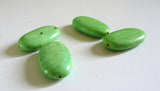 EP-Perle ovales howlite naturelle verte 30mm,perle pierre création bijoux, x2 G1653