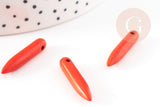 Perle pointe howlite orange, howlite naturelle,perle orange, perle pierre, fil de 90 x1 (G0566)