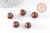 EP-Perle porcelaine marron, perle ronde,perle céramique, création bijoux,perle marron, 1.5cm, x5 G2972