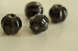 EP-Perle porcelaine noire striée 13mm, x5 G1888