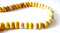 EP Perle rondelle howlite jaune, fournitures créatives, howlite naturelle, perle jaune, perle pierre, création bijoux, x 5-G2340