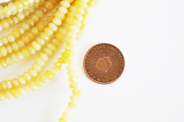 EP Perle rondelle jade jaune naturelle 5x3mm, x1 fil 115 perles (G1705)