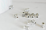 EP Perle tube intercalaire argent gravé, fournitures créatives, perles argent, création bijoux,rondelles, perles intercalaires,x 10, 7mm