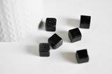 EP Perles carrées noires, fourniture créative, perles verre tchèque, perles verre, verre noir, creation bijoux, lot 5 perles,11mm-G2196