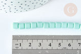 EP-Perles polymère tube Turquoise 6.5x6 mm, fabrication bijoux heishi plastique,le fil de 40cm G7198