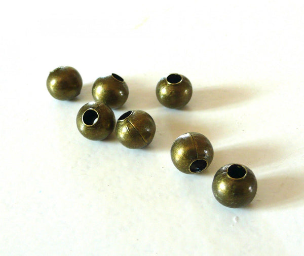 EP Perles rondes bronze intercalaires, fournitures créatives, perles bronzes, apprêts bronze, diamètre 1cm, creation bijoux,x 10