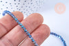 EP-Perles toupies cristal bleu irisé 3.5x2.5mm, perles bijoux, perle cristal,Perle verre facette,création bijoux, fil 25.4cm G6752