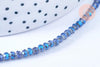 EP-Perles toupies cristal bleu irisé 3.5x2.5mm, perles bijoux, perle cristal,Perle verre facette,création bijoux, fil 25.4cm G6752