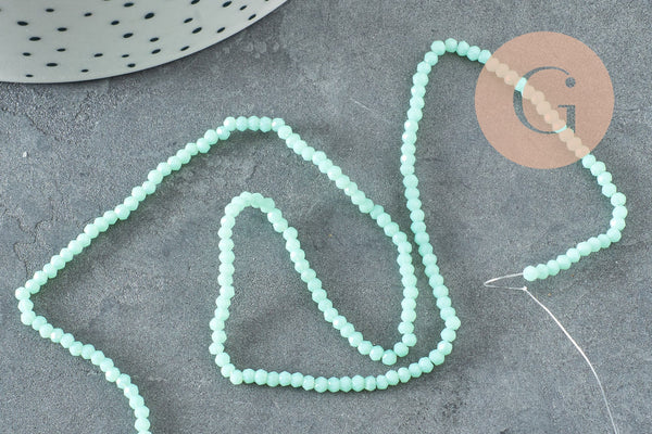 EP-Perles toupies cristal bleu turquoise 2.5mm, x1 fil de 33cm (G5940)