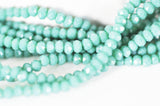 EP Perles toupies vert émeraude, perles bijoux, perle cristal vert, Perle verre facette, création bijoux, fil de 180, 3mm-G623