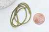 EP Perles toupies vert kaki, perles bijoux, perle cristal vert, fourniture créative, fil de 32cm, 3mm, x1 G3727