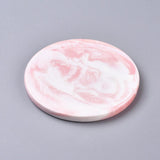 EP Plateau rond porcelaine Marbre rose et blanc, présentoir bijoux, un support décoratif minimaliste pour poser vos bijoux,9.6cm, x1 G5094