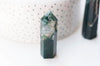 EP Pointe agate mousse verte naturelle roulée, agate mousse naturelle, pierre semi-precieuse, séance lithothérapie, la pièce G5026