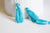EP Pompon bleu coton,fournitures créatives,décoration pompon,accessoire coton, pompon boucles,fabrication bijoux,coton vert,25-31mm,les 5-G1889