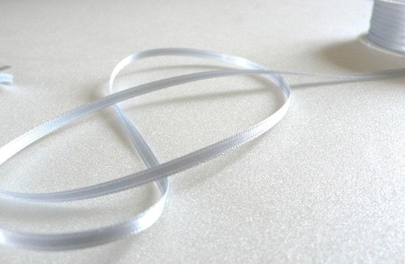 EP Ruban satin gris argenté 3mm, x 1 mètre-G1921