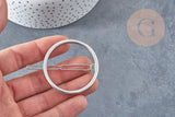 Support barrette clip ronde métal argenté 47mm, x1 (G8834)