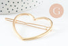 EP-Support barrette coeur zamac doré 48.5mm, x1 (G4387)