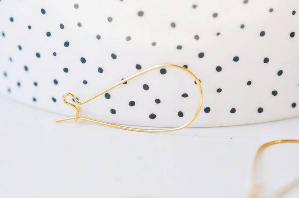 EP-Support de boucles fil doré 16k,montage bijoux DIY, oreilles percées, création bijoux, boucles dorées,x 2, 34.5mm G5032