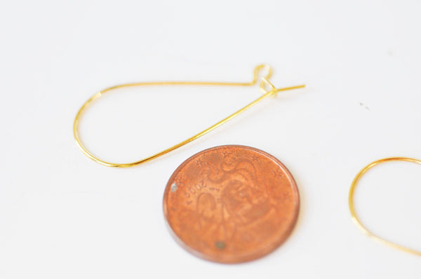 EP-Support de boucles fil doré 16k,montage bijoux DIY, oreilles percées, création bijoux, boucles dorées,x 2, 34.5mm G5032