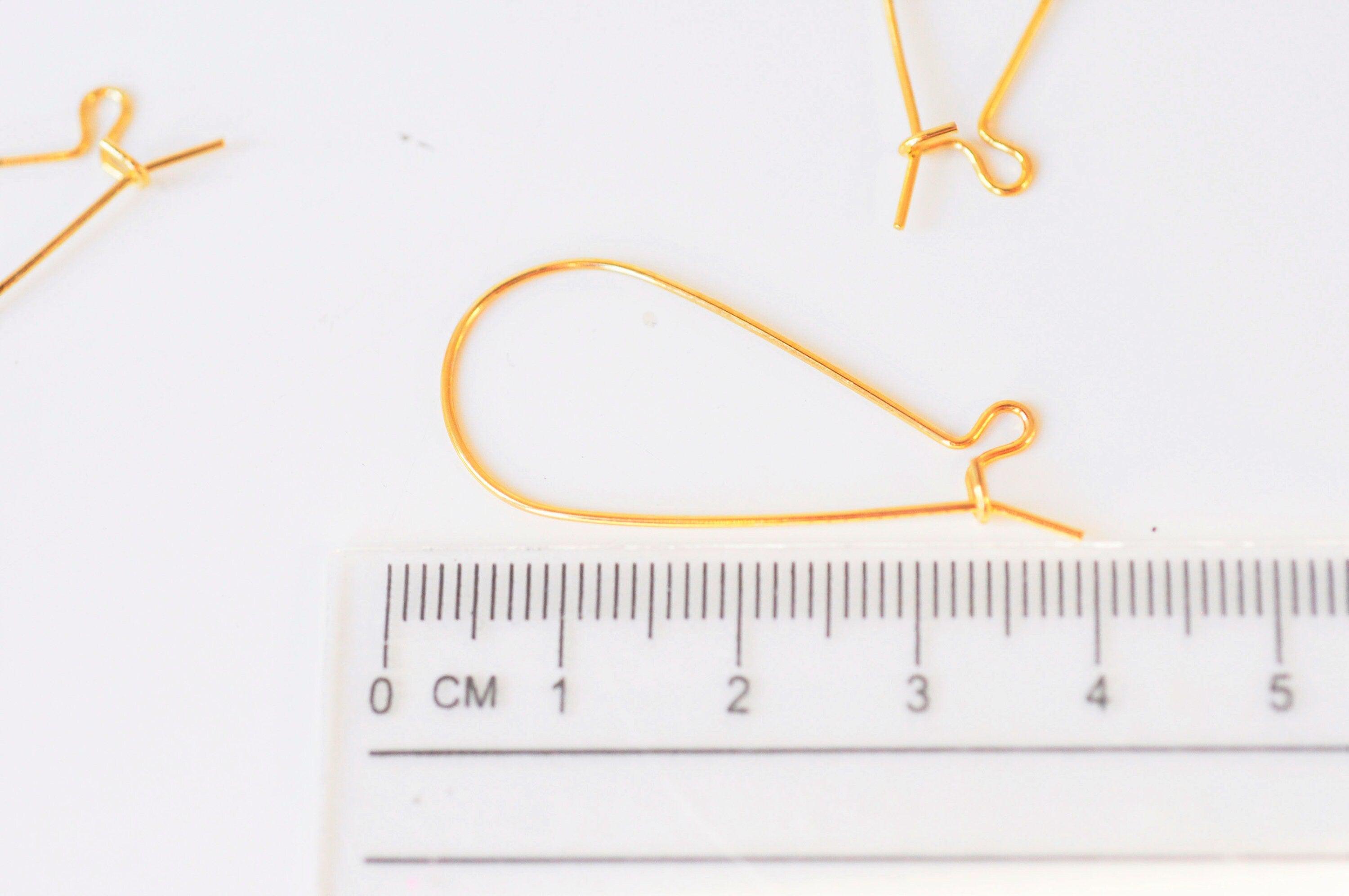 EP-Support de boucles fil doré 16k,montage bijoux DIY, oreilles percées, création bijoux, boucles dorées,x 2, 34.5mm G5032