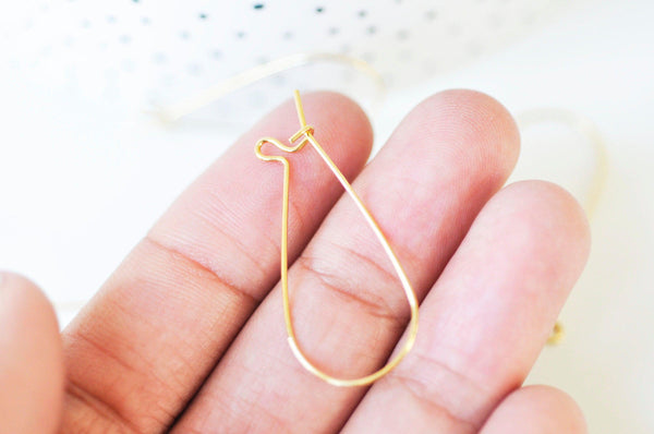 EP-Support de boucles fil doré 16k,montage bijoux DIY, oreilles percées, création bijoux, boucles dorées,x 2, 34.5mm G5032