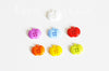 EP boutons pomme en plastique brillant lot multicolore, fournitures coutures, bouton enfant, bouton fruit, 14mm, x 10,G2540