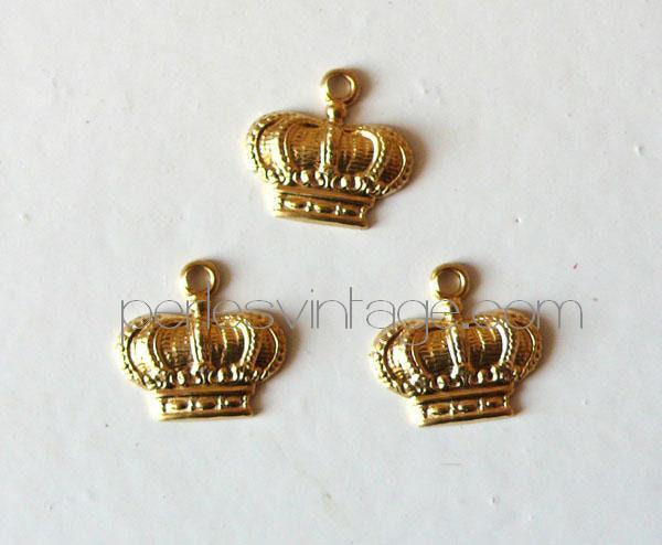 EP breloque petite couronne en laiton brut