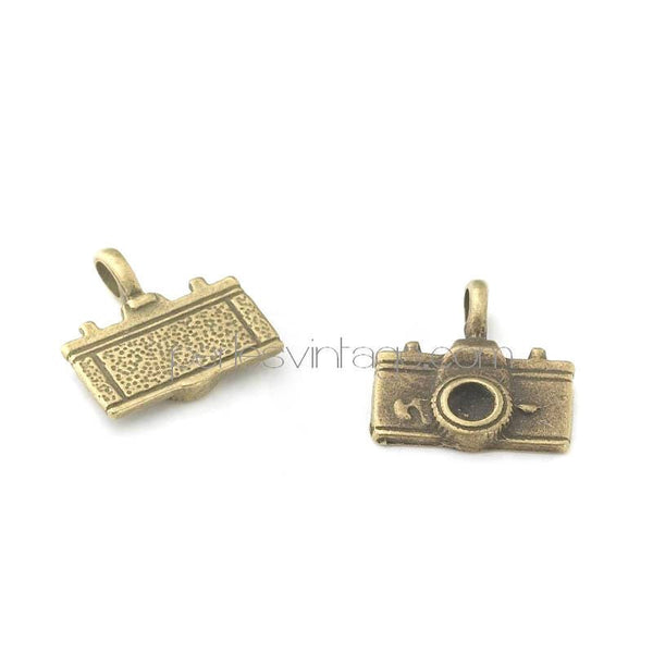 EP breloques Appareil Photo bronze, fourniture créative, pendentif bronze,sans nickel,apprêts bronze, création bijoux, breloque,2cm