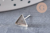 clous-puces oreille platine triangle 8x7mm, x10 (G1796)