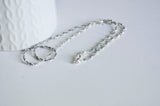 EP collier 2 couleurs argent massif,-chaine serpet,chaine complète,création collier,argent 925, création bijoux0.8mm,40cm-G0277