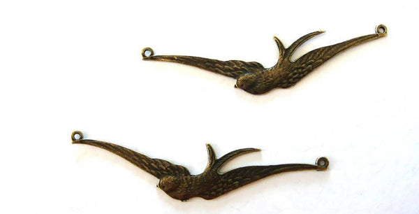 EP connecteur hirondelle bronze, fourniture créative,pendentif oiseau, pendentif bronze, création bijoux, 6cm