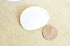 EP coquillage naturel blanc nacré HALIOTIS OVINA, bijou coquillage naturel,3.5-5cm, x1 G4164