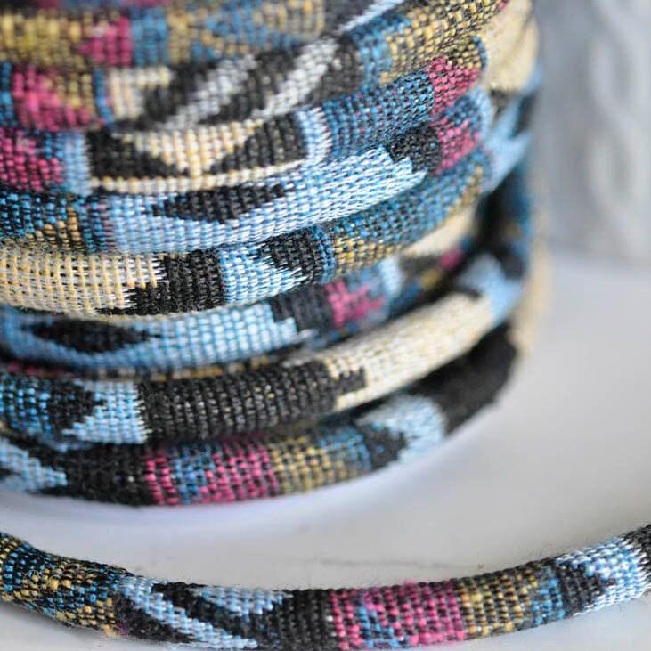 EP cordon etnique multicolore,cordon pour bijoux d'inspiration africaine, scrapbooking,corde décoration, 7mm, 1 mètre,G3214
