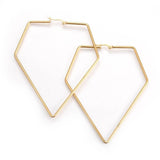 EP créole diamant géométrique acier doré 87mm, la paire,G2415