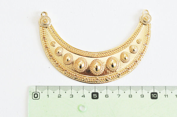 EP pendentif connecteur plastron zamac doré 99mm, x1 G5304