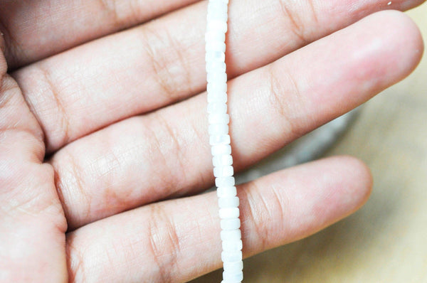 EP-perle nacre blanche naturelle heishi,tube coquillage ivoire,perle coquillage,création bijoux,2x4mm, le fil de 185 perles G4773