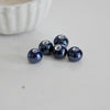 EP perle porcelaine bleu irisé, fournitures créatives,perle ronde, céramique bleu marine,perle céramique, création bijoux,x 5, 1.2cm-G1368