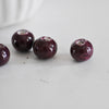 EP perle porcelaine violet prune,perles céramique, porcelaine émaillée,perle porcelaine,perle ronde, x 5, 1.5cm,G2736