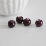 EP perle porcelaine violet prune,perles céramique, porcelaine émaillée,perle porcelaine,perle ronde, x 5, 1.5cm,G2736