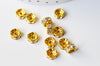 EP-perle rondelle intercalaire laiton doré zircon grade AAA, 8mm, x5 (G4121)