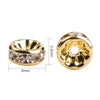 EP-perle rondelle intercalaire laiton doré zircon grade AAA, 8mm, x5 (G4121)