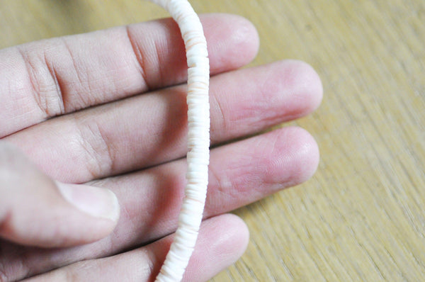 EP-perles coquillage rose naturel heishi 5-6mm, le fil de 500 perles G3848