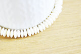EP - perles rondelles bambou de mer blanc, perles imitation corail, fabrication bijoux, corail naturel, fil de 120perles, 7-7.5mm G4781